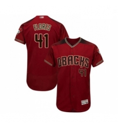 Mens Arizona Diamondbacks 41 Wilmer Flores Red Alternate Authentic Collection Flex Base Baseball Jersey