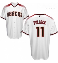 Mens Majestic Arizona Diamondbacks 11 A J Pollock Replica White Home Cool Base MLB Jersey