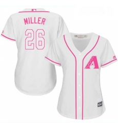 Womens Majestic Arizona Diamondbacks 26 Shelby Miller Replica White Fashion MLB Jersey