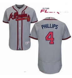 Men Atlanta Braves 4 Brandon Phillips Gray Road Flex Base Jersey