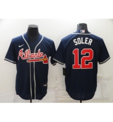 Men's Atlanta Braves #12 Jorge Soler Blue Nike MLB Jersey