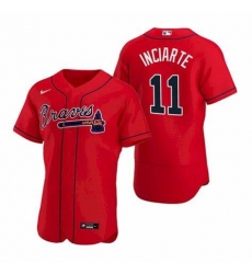 Mens Nike Atlanta Braves 11 Ender Inciarter Red Alternate Stitched Baseball Jersey