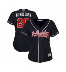 Womens Atlanta Braves 20 Josh Donaldson Replica Blue Alternate Road Cool Base Baseball Jersey 