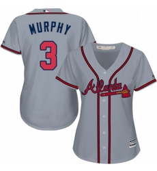 Womens Majestic Atlanta Braves 3 Dale Murphy Replica Grey Road Cool Base MLB Jersey