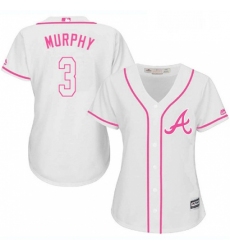 Womens Majestic Atlanta Braves 3 Dale Murphy Replica White Fashion Cool Base MLB Jersey