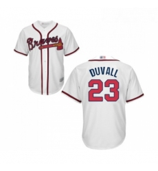 Youth Atlanta Braves 23 Adam Duvall Replica White Home Cool Base Baseball Jersey 