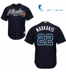 Youth Majestic Atlanta Braves 22 Nick Markakis Replica Blue Alternate Road Cool Base MLB Jersey