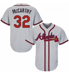 Youth Majestic Atlanta Braves 32 Brandon McCarthy Authentic Grey Road Cool Base MLB Jersey 