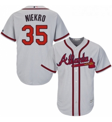 Youth Majestic Atlanta Braves 35 Phil Niekro Replica Grey Road Cool Base MLB Jersey