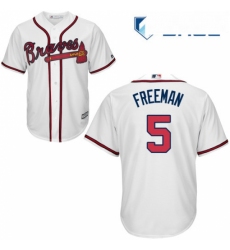 Youth Majestic Atlanta Braves 5 Freddie Freeman Replica White Home Cool Base MLB Jersey