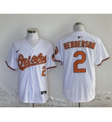 Men Baltimore Orioles 2 Gunnar Henderson White 2024 With Patch Cool Base Stitched Baseball Jersey