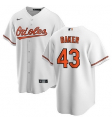 Men Baltimore Orioles 43 Bryan Baker White Cool Base Stitched Jersey