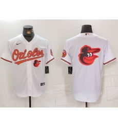 Men Baltimore Orioles Big Logo White 2024 Home Limited Cool Base Stitched Baseball Jersey 2