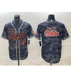 Men Baltimore Orioles Gray Team Big Logo Cool Base Stitched Jersey 11