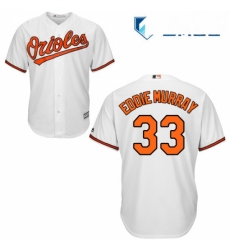 Mens Majestic Baltimore Orioles 33 Eddie Murray Replica White Home Cool Base MLB Jersey