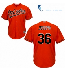 Mens Majestic Baltimore Orioles 36 Caleb Joseph Replica Orange Alternate Cool Base MLB Jersey 