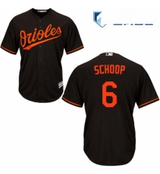 Mens Majestic Baltimore Orioles 6 Jonathan Schoop Replica Black Alternate Cool Base MLB Jersey