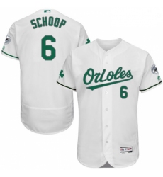 Mens Majestic Baltimore Orioles 6 Jonathan Schoop White Celtic Flexbase Authentic Collection MLB Jersey