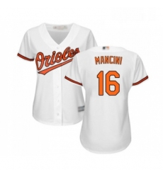 Womens Baltimore Orioles 16 Trey Mancini Replica White Home Cool Base Baseball Jersey 