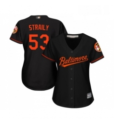 Womens Baltimore Orioles 53 Dan Straily Replica Black Alternate Cool Base Baseball Jersey 