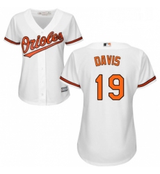 Womens Majestic Baltimore Orioles 19 Chris Davis Replica White Home Cool Base MLB Jersey