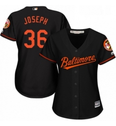 Womens Majestic Baltimore Orioles 36 Caleb Joseph Authentic Black Alternate Cool Base MLB Jersey 