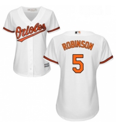 Womens Majestic Baltimore Orioles 5 Brooks Robinson Replica White Home Cool Base MLB Jersey