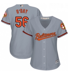 Womens Majestic Baltimore Orioles 56 Darren ODay Replica Grey Road Cool Base MLB Jersey