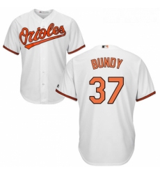 Youth Majestic Baltimore Orioles 37 Dylan Bundy Replica White Home Cool Base MLB Jersey