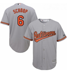 Youth Majestic Baltimore Orioles 6 Jonathan Schoop Authentic Grey Road Cool Base MLB Jersey