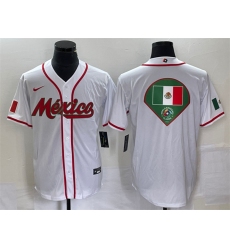 Men Mexico Baseball 2023 White World Baseball Classic Team Big Logo Stitched Jersey 2