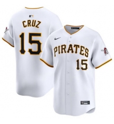 Men Pittsburgh Pirates 15 Oneil Cruz White Home Limited Stitched Baseball Jersey