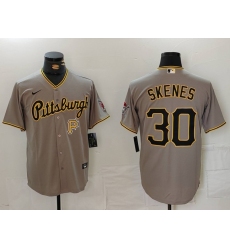 Men Pittsburgh Pirates 30 Paul Skenes Grey Stitched Baseball Jersey