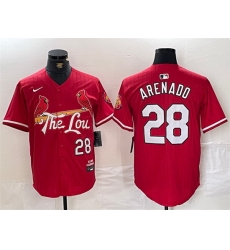 Men St  Louis Cardinals 28 Nolan Arenado Red 2024 City Connect Stitched Baseball Jersey