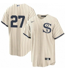 Men White Sox 27 Lucas Giolito Cream 2021 Field Of Dreams Cool Base Jersey