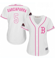 Womens Majestic Boston Red Sox 5 Nomar Garciaparra Authentic White Fashion 2018 World Series Champions MLB Jersey