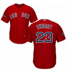 Youth Majestic Boston Red Sox 23 Blake Swihart Authentic Red Alternate Home Cool Base 2018 World Series Champions MLB Jersey