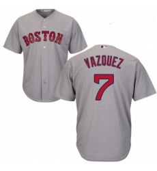 Youth Majestic Boston Red Sox 7 Christian Vazquez Replica Grey Road Cool Base MLB Jersey