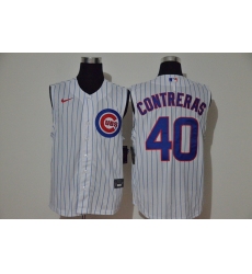 Cubs 40 Willson Contreras White Nike Cool Base Sleeveless Jersey