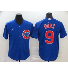 Cubs 9 Javier Baez Royal 2020 Nike Cool Base Jersey