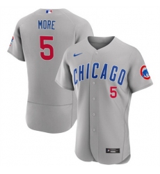 Men Chicago Cubs 5 Christopher Morel Grey Flex Base Stitched Baseball Jersey