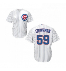 Mens Chicago Cubs 59 Kendall Graveman Replica White Home Cool Base Baseball Jersey 