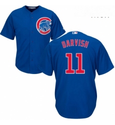 Mens Majestic Chicago Cubs 11 Yu Darvish Replica Royal Blue Alternate Cool Base MLB Jersey 