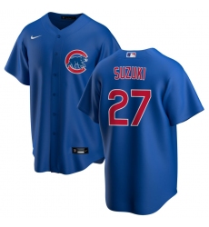 Mens Nike Chicago Cubs #27 Seiya Suzuki Royal Alternate Stitched Baseball Jerse