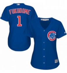 Womens Majestic Chicago Cubs 1 Kosuke Fukudome Replica Royal Blue Alternate MLB Jersey