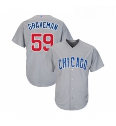 Youth Chicago Cubs 59 Kendall Graveman Authentic Grey Road Cool Base Baseball Jersey 