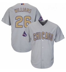 Youth Majestic Chicago Cubs 26 Billy Williams Authentic Gray 2017 Gold Champion Cool Base MLB Jersey