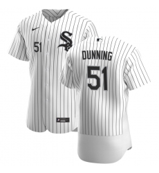 Men Chicago White Sox 51 Dane Dunning Men Nike White Home 2020 Flex Base Player MLB Jersey