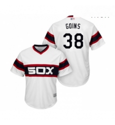 Mens Chicago White Sox 38 Ryan Goins Replica White 2013 Alternate Home Cool Base Baseball Jersey 