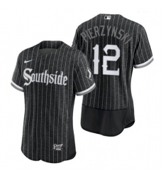 Men's Chicago White Sox Southside AJ Pierzynski Black Authentic Jersey